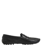 Dolce & Gabbana Black Leather Slip On Mocassin Loafer Shoes